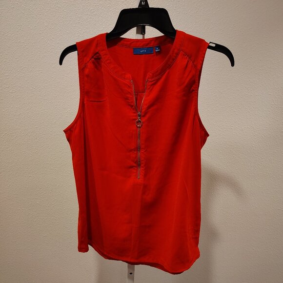 Apt. 9 Women's Red Tank Top with Zipper in Front Size Medium Polyester - Picture 1 of 11